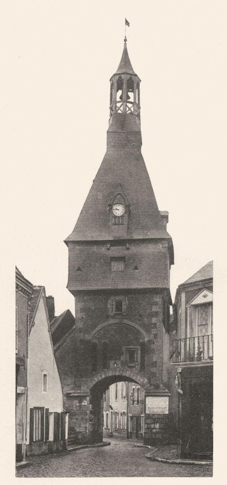 YONNE. Saint-Fargeau (Yonne) - Porte de I'Horloge. SMALL. 1905 old print
